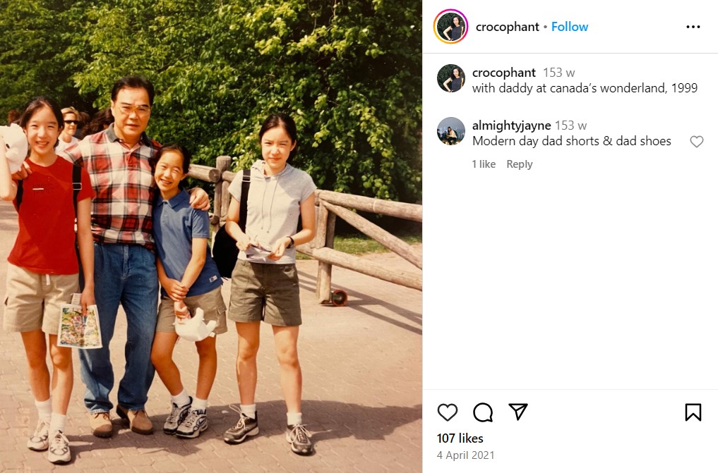 Jessica Chong Rocking Modern Day Dad Short Along With Her Father And Sisters