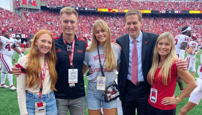 Trev Alberts With His Wife And Kids