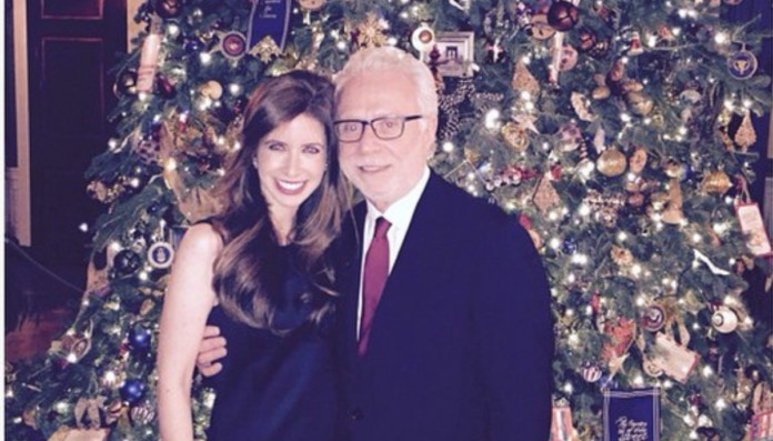 Wolf Blitzer With His Daughter Ilana Blitzer At The 2014 White House Christmas Party